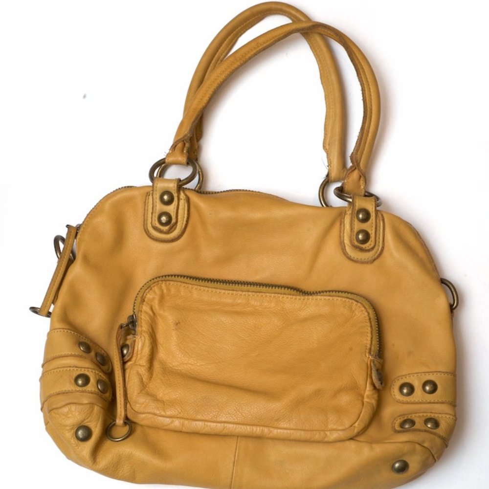 Linea Pelle Collection Mustard Yellow Leather Bag